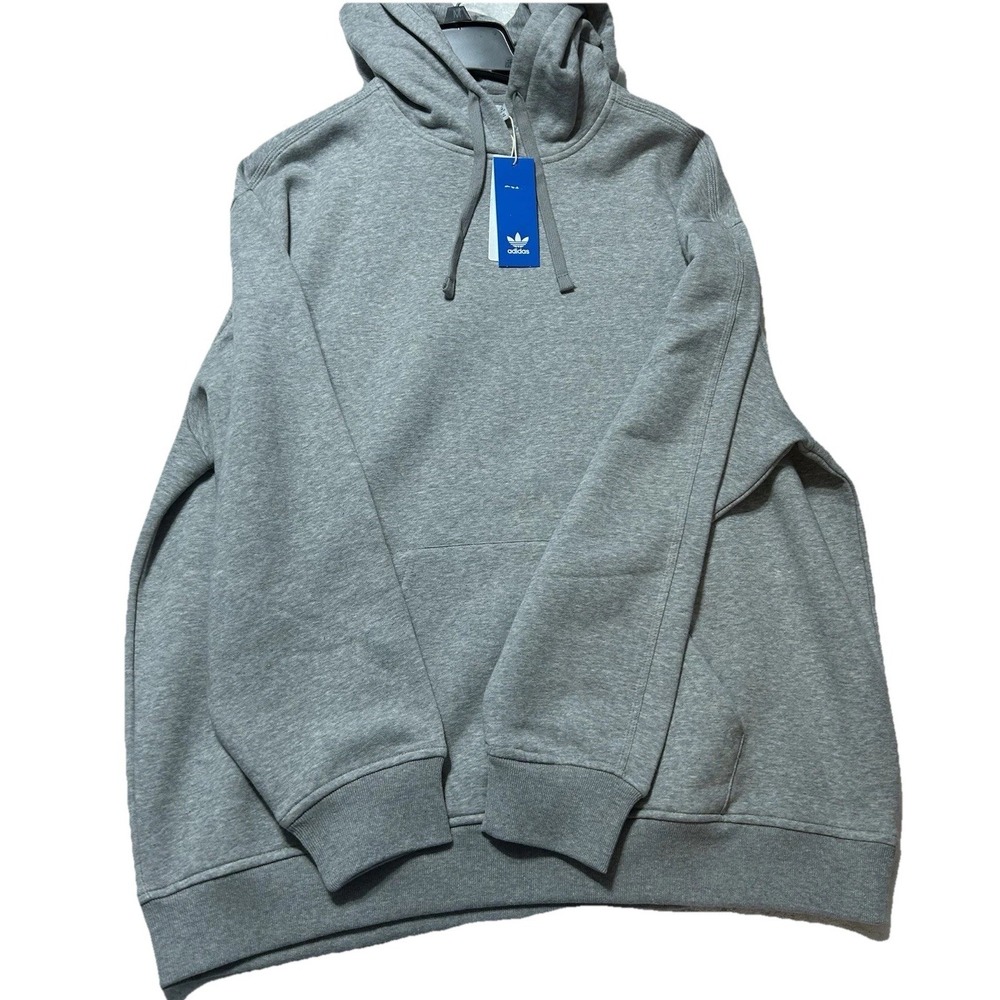 Adidas Women's IY7345 Essential Oversize Medium Grey Heather Hoodie (R1)